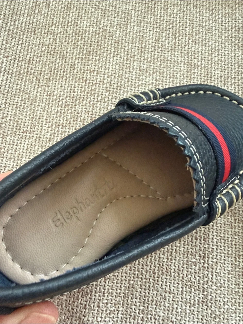 Elephantito Club Loafers Navy Leather Size 6.5 Toddler NWOT